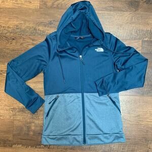 North Face Full Zip Hoodie Small Turquoise 2 Tone Outdoor Granola Activewear